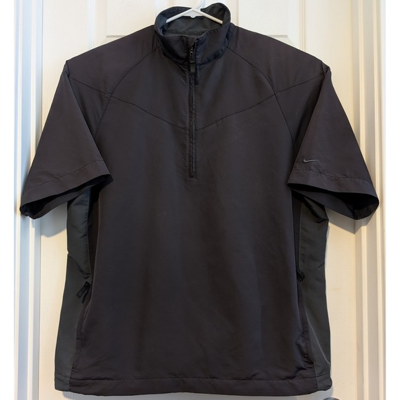 Nike Other - Nike Golf Windbreaker Jacket Mens L Black Quarter Zip Short Sleeve VERY NICE!